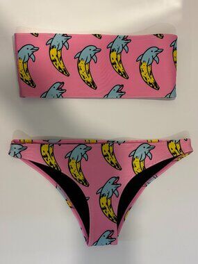 Hoaka Swimwear Neoprene Dolphin Banana Bikini Set